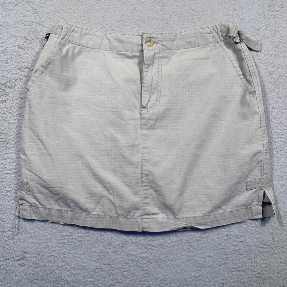 Vintage Gloria Vanderbilt Rip Stop Skirt Skort Mini Khaki Gorpcore Women's 4